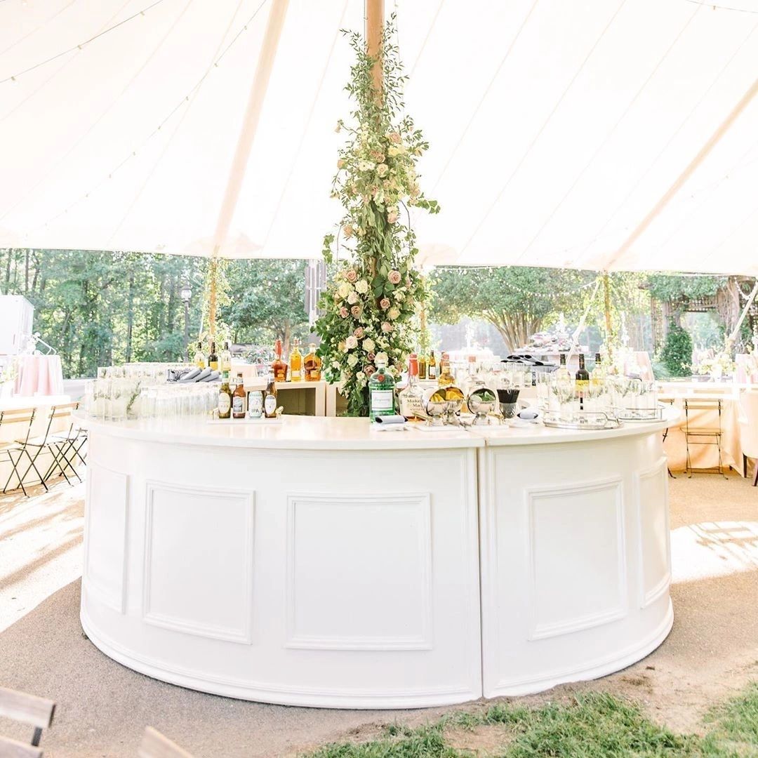 9' White Curved Bar (2 Sections)